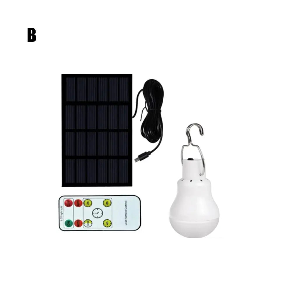 1pc LED Solar Lamp Bulb Waterproof Remote Portable Solar Garden Hanging Light For Outdoor Hiking Fishing Emergency Lighting