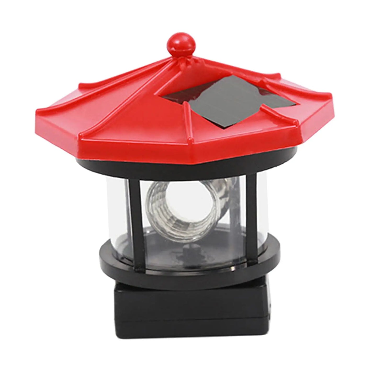 Solar Powered Lighthouse, 360 Degree Rotating Lamp, Outdoor Waterproof Lighthouse Garden
