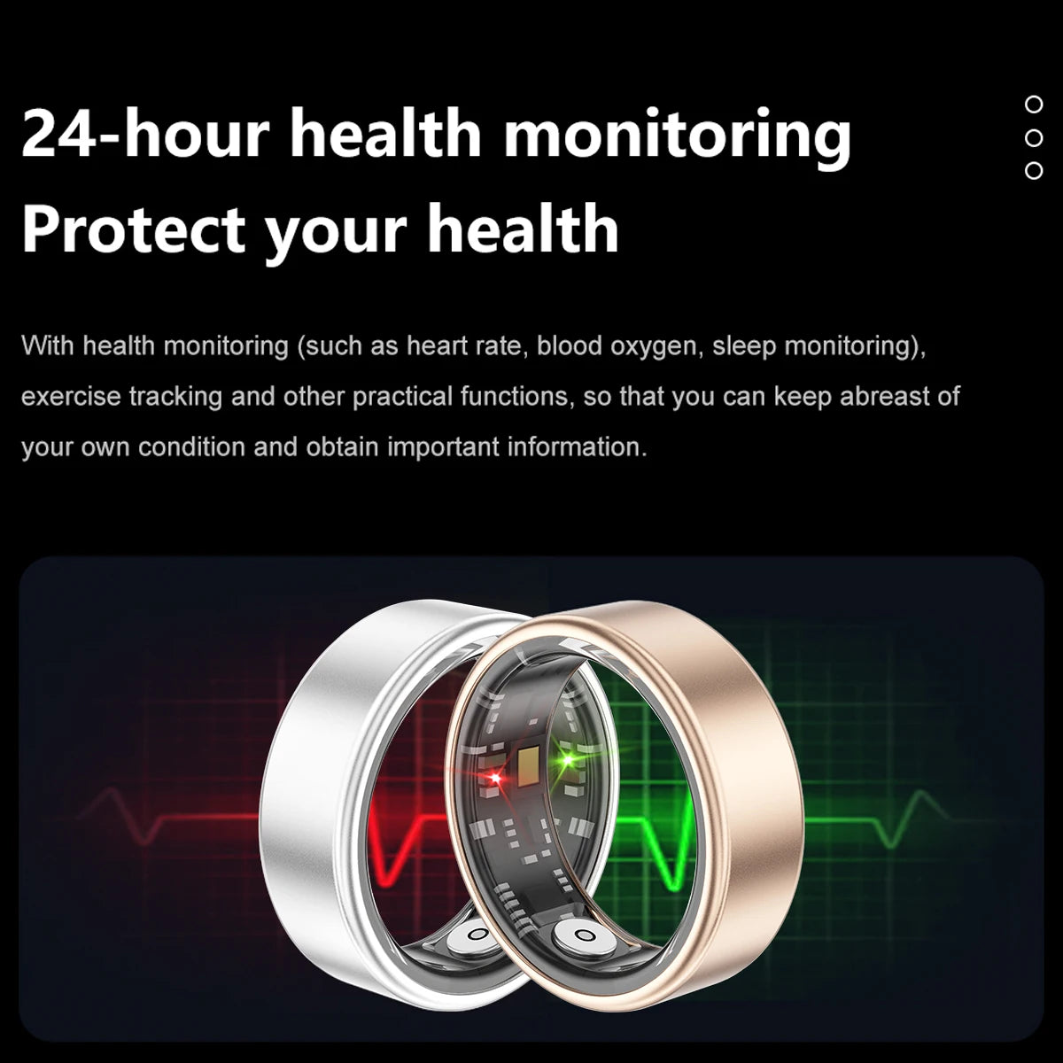 New Smart Ring with Health Tracking Real-Time Heart Rate and Blood Oxygen Monitoring, Daily Activity Tracking, Long Battery Life