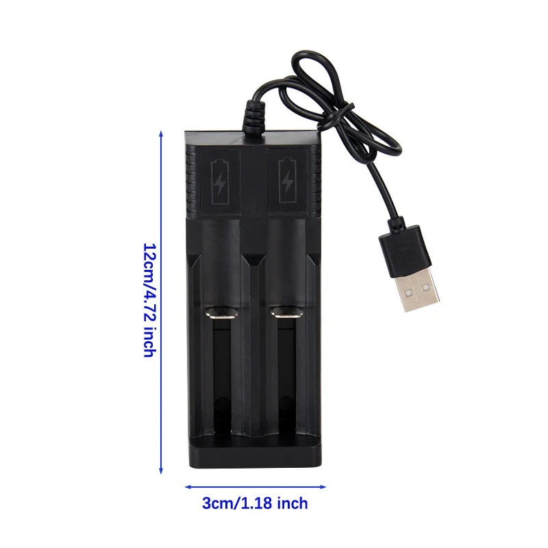 1/2 Slots Smart 18650 Charger Lithium Battery Charger Universal USB Charger For Rechargeable Li-Ion Batteries