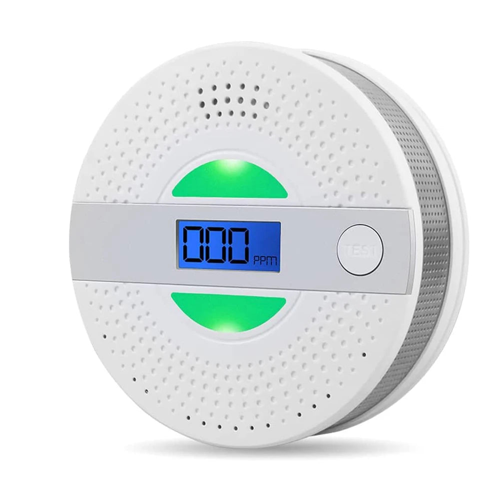 2 in 1 Co Smoke complex Alarm Carbon Monoxide Detector Voice Warn Sensor Home Security Protection High Sensitive 85 db loud