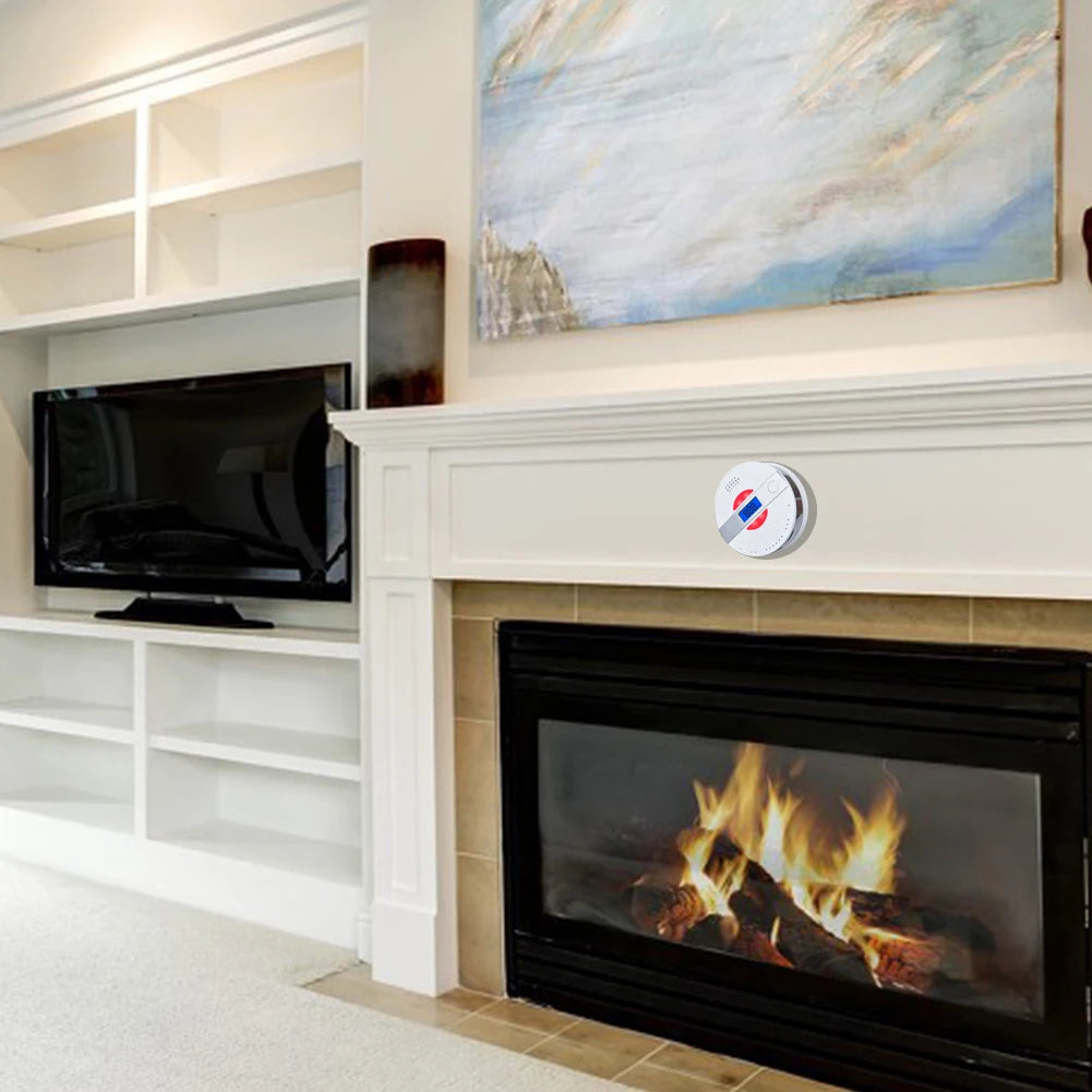 2 in 1 Co Smoke complex Alarm Carbon Monoxide Detector Voice Warn Sensor Home Security Protection High Sensitive 85 db loud