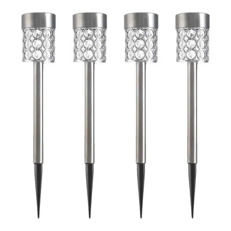 Solar Walkway Lights Outdoor 4X Garden Stake Pathway Lights Walkway Lights Landscape Path Lights Solar Garden Light For Patio
