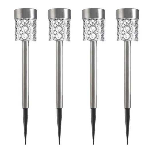 Solar Walkway Lights Outdoor 4X Garden Stake Pathway Lights Walkway Lights Landscape Path Lights Solar Garden Light For Patio