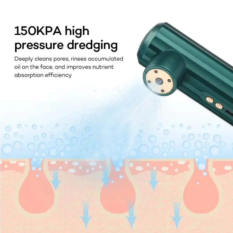 Mini Pressure Nano Spray Face Steamer Red Light Therapy Oxygen Injection Nail Art Tattoo Makeup Nano Mist Sprayer Facial Clean