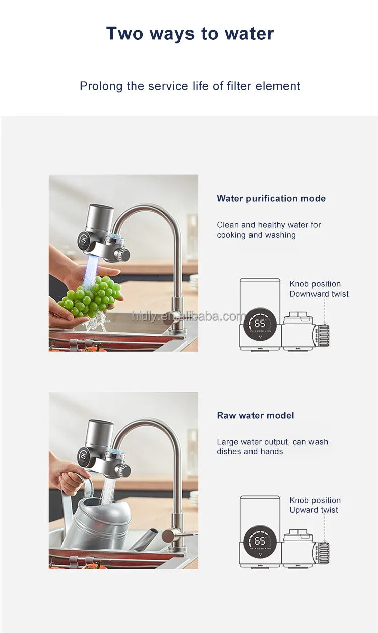 Manufacturers Smart Intelligent Display Digital Uv Sink Ceramic Faucet Water Tap Purifier Filter For Bathroom Kitchen