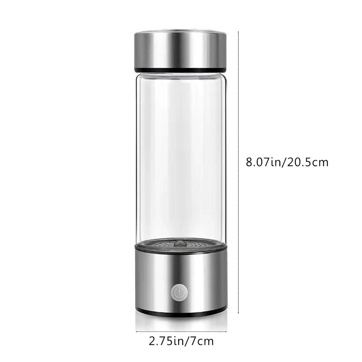 Hydrogen Water Bottle, Hydrogen Water Generator, Rechargeable Glass Hydrogen Water Machine Health Cup for Home Travel