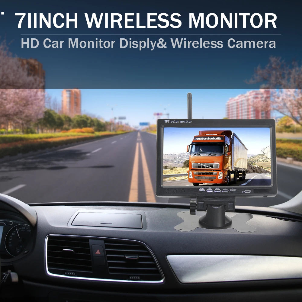 7" WIFI Car Monitor Screen Rear View Camera For Truck Bus RV Trailer Excavator Rearview Image 12V-24V Display