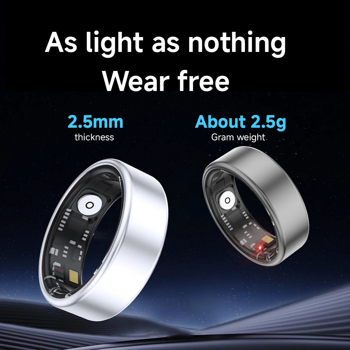 New Smart Ring with Health Tracking Real-Time Heart Rate and Blood Oxygen Monitoring, Daily Activity Tracking, Long Battery Life